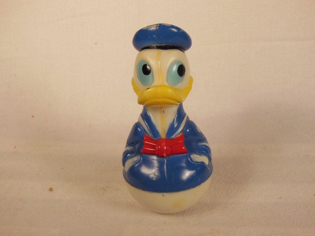 Vintage-walt Disney-donald Duck Roly Poly-4 1/2