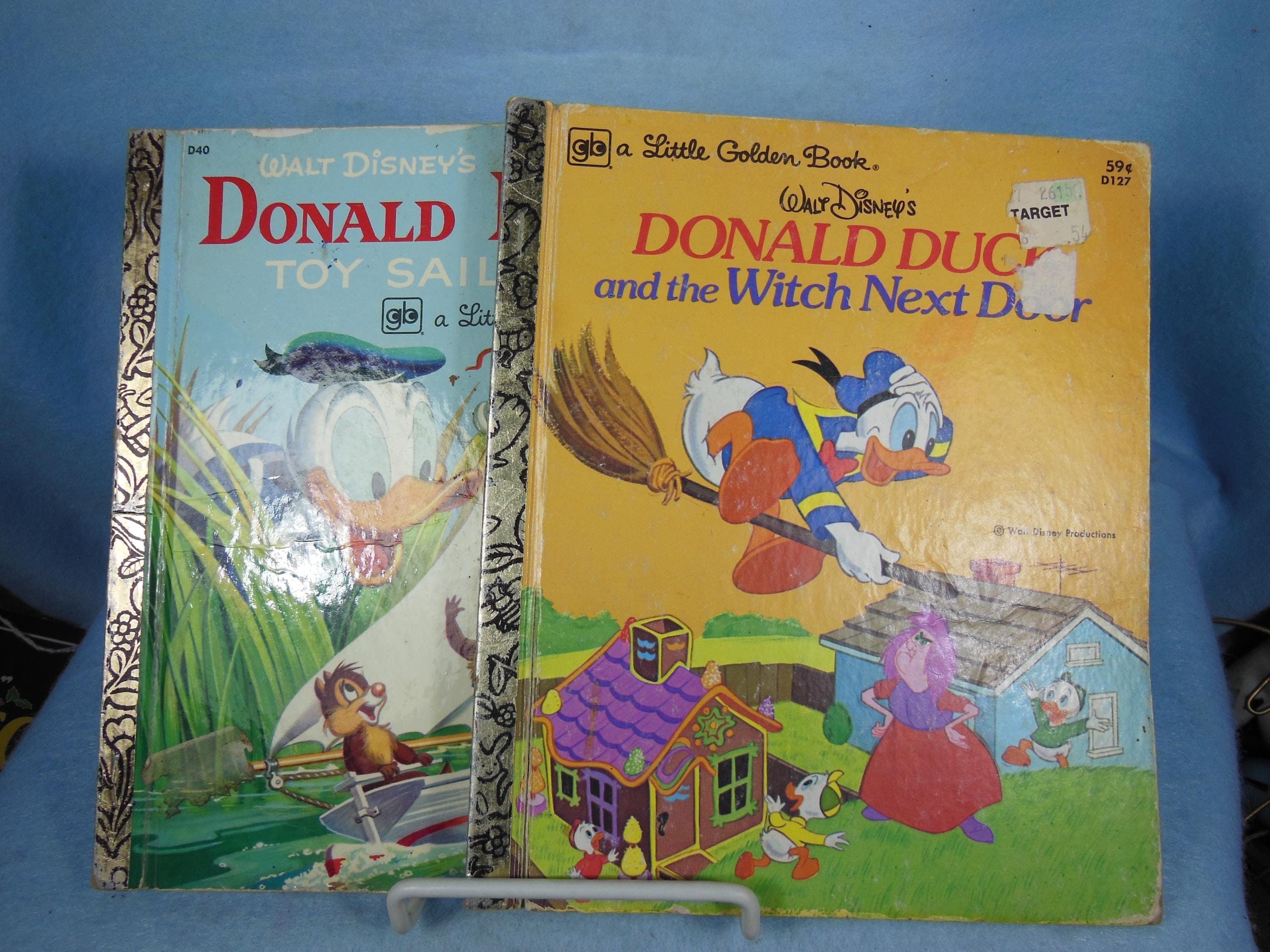 Vintage-walt Disney-2 Donald Duck-little Golden Books-the Witch