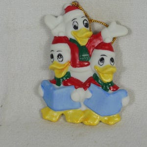 Vintage. Walt Disney Productions -Donald Duck and Nephews--Ceramic--2 3/4&quot; Tall