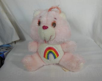 Vintage-1983-Plush Mini-Care Bear-Cheer Bear--Kenner-6" Tall--Very Clean