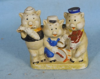 Portaspazzolino vintage Walt Disney 3 maiali