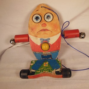 Vintage-1957--Fisher Price--Humpty Dumpty Pull Toy