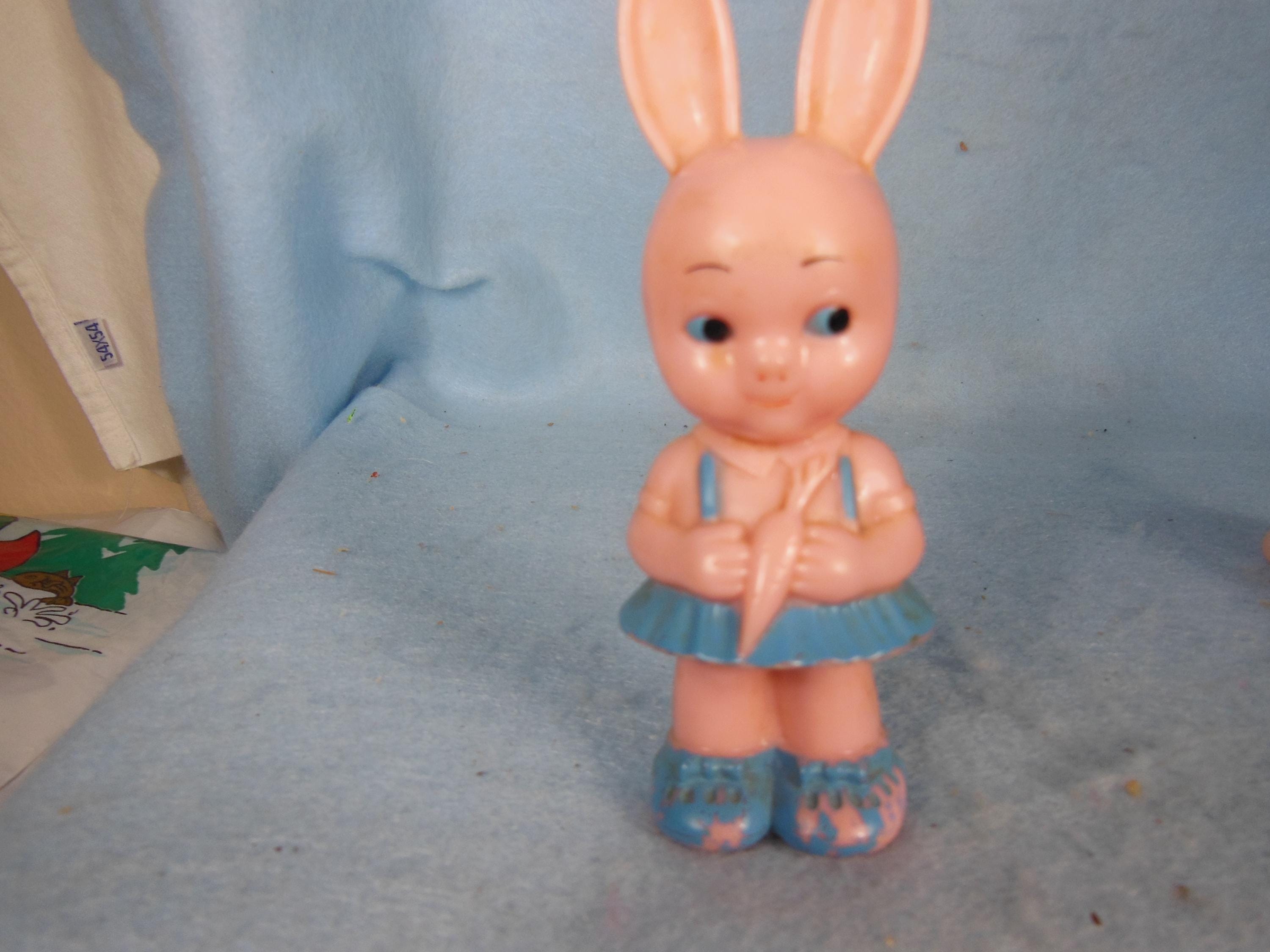 Vintage Knickerbocker Pink Plastic Bunny - Etsy