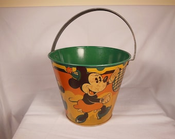 Vintage-Walt Disney-English Sand Pail-Happynak-1930s
