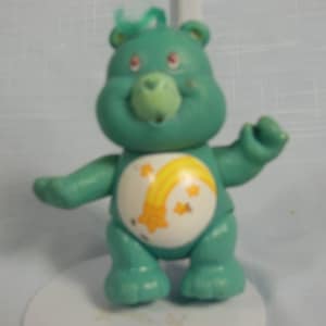Vintage-Kenner-1983-Hard Rubber Poseable-Care Bear-3&quot; Tall-Wish Bear