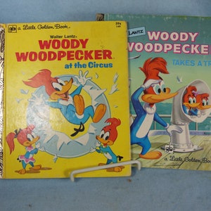 Vintage--2 Woody Woodpecker Books-Little Golden Books-