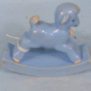 Vintage-1960s-Blue Lamb Baby Rattle-Knickerbocker Toy co. Plastic