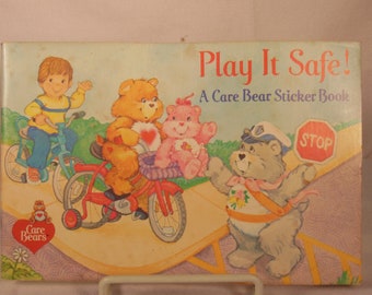 Vintage-1984--Care Bear-Sticker Book-Play It Safe-Unused