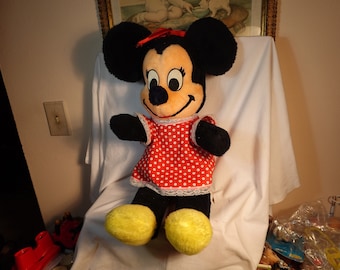Vintage-Walt Disney Productions-Plush -Minnie Mouse-Figurine