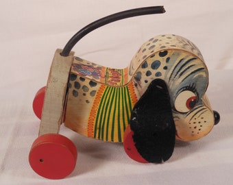 Vintage-Fisher Price-1956-Nosey Pup -Number 445--Wood