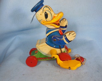 Vintage-Fisher Price-Talking Donald Duck # 765-1955-58