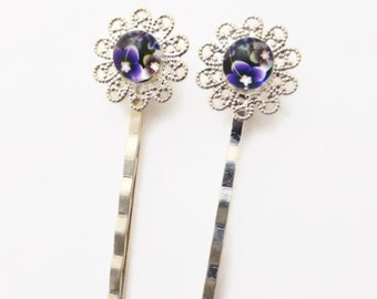 Green Rose Hair Pins Glitter Hair Clips Hair Decorations Etsy