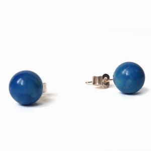 Blue Lapis post earrings, 6mm Lapis Lazuli stud earrings, lapis lazuli jewelry, dainty stud earrings