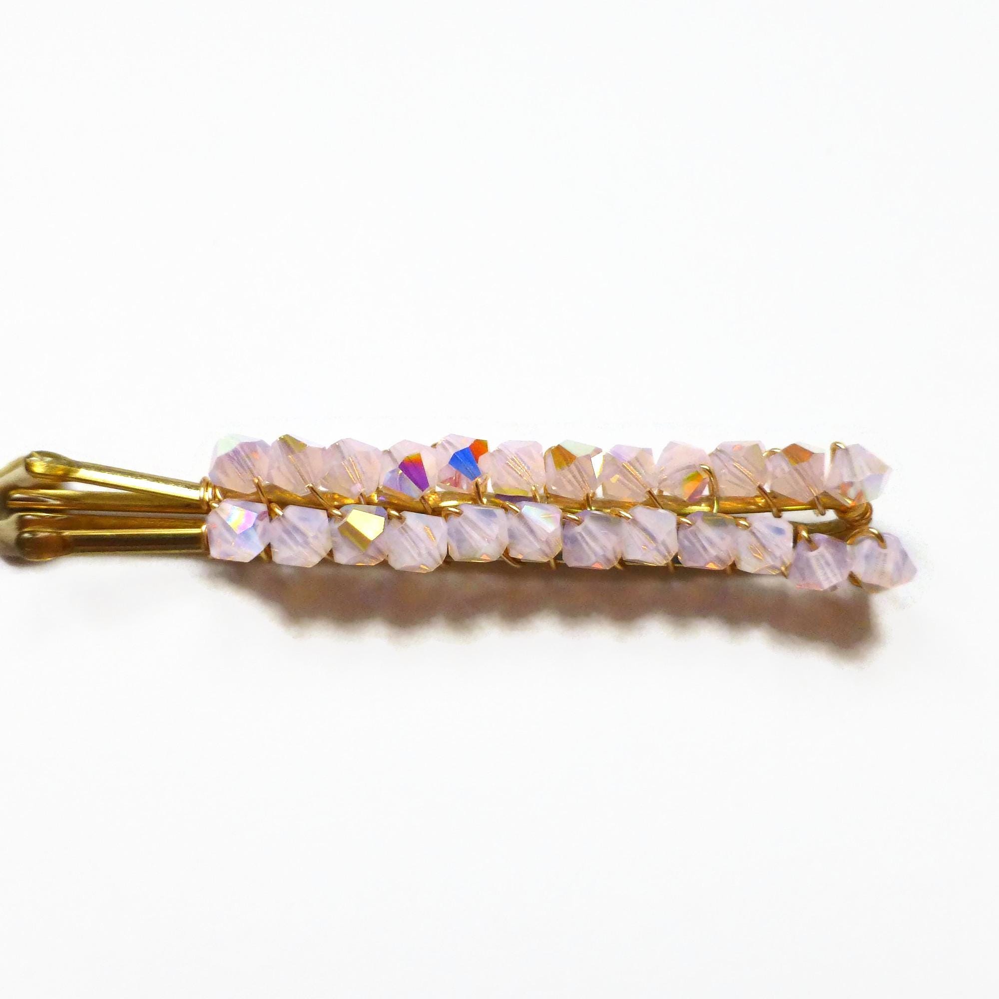 Barrette à Cheveux Rose Avec Fleur - Style Bohème Hippie - Glissière Kirby Grip - Occasion - Accessoire Capillaire