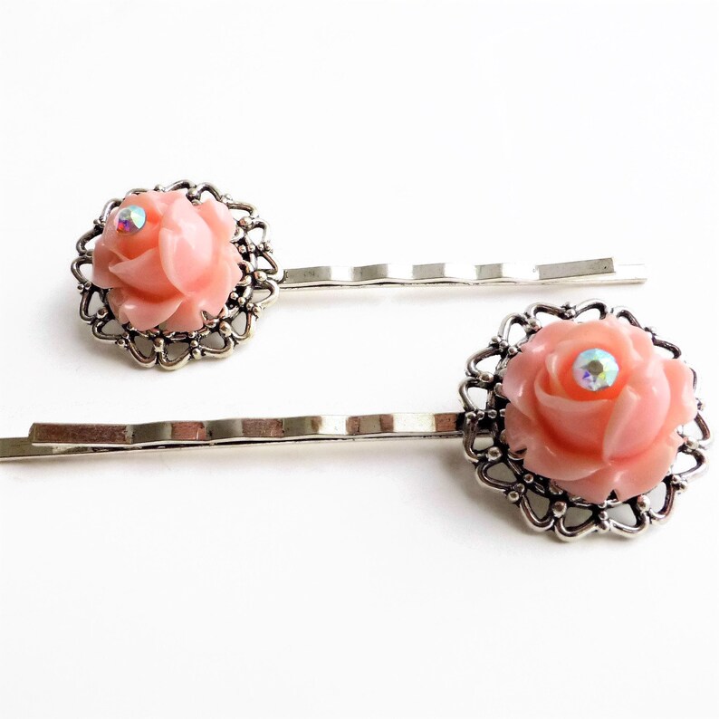 Pink Hair Clips Hair Ornaments Decorative Bobby Pins Hair Etsy