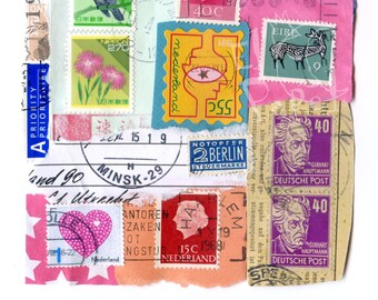 El' Papel postzegel-collage-kaart