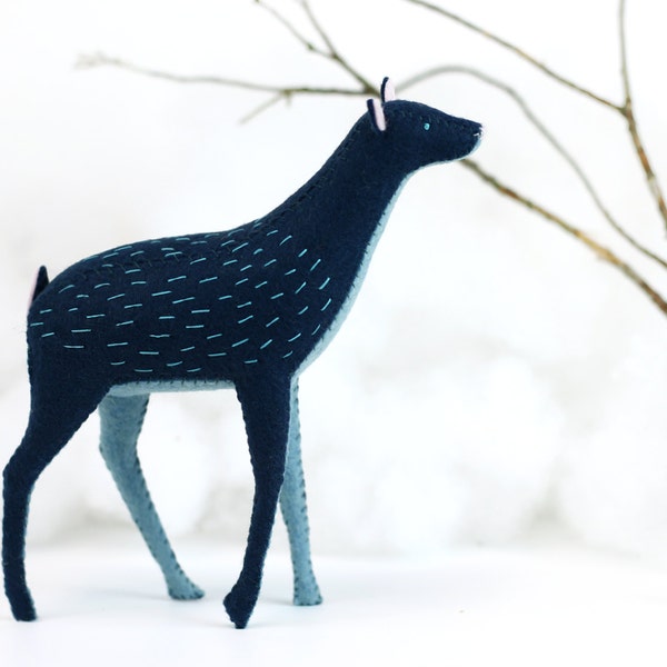 Starlight Deer / Woodland Decor / Felt Holiday Decor /