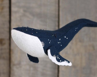 Sea of Dreams | Felt Whale Soft Sculpture | Humpback Whale Art