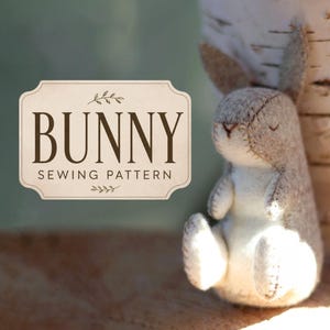 Felt Bunny Sewing Pattern | DIY Sleepy Bunny Plush PDF | Felt Animal Pattern