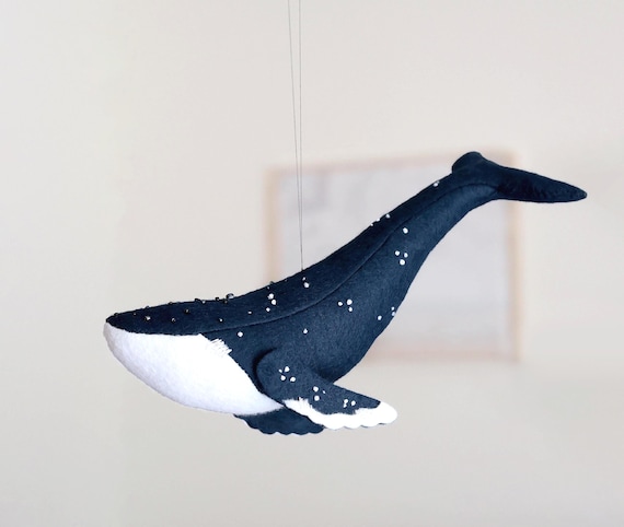 Sea of Dreams Whale Soft Sculpture | Felt Whale | Humpback Whale Art