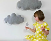 Large size light grey gray wall cloud wall hanging decor cloud pillow baby nursery kids room childrens home decor