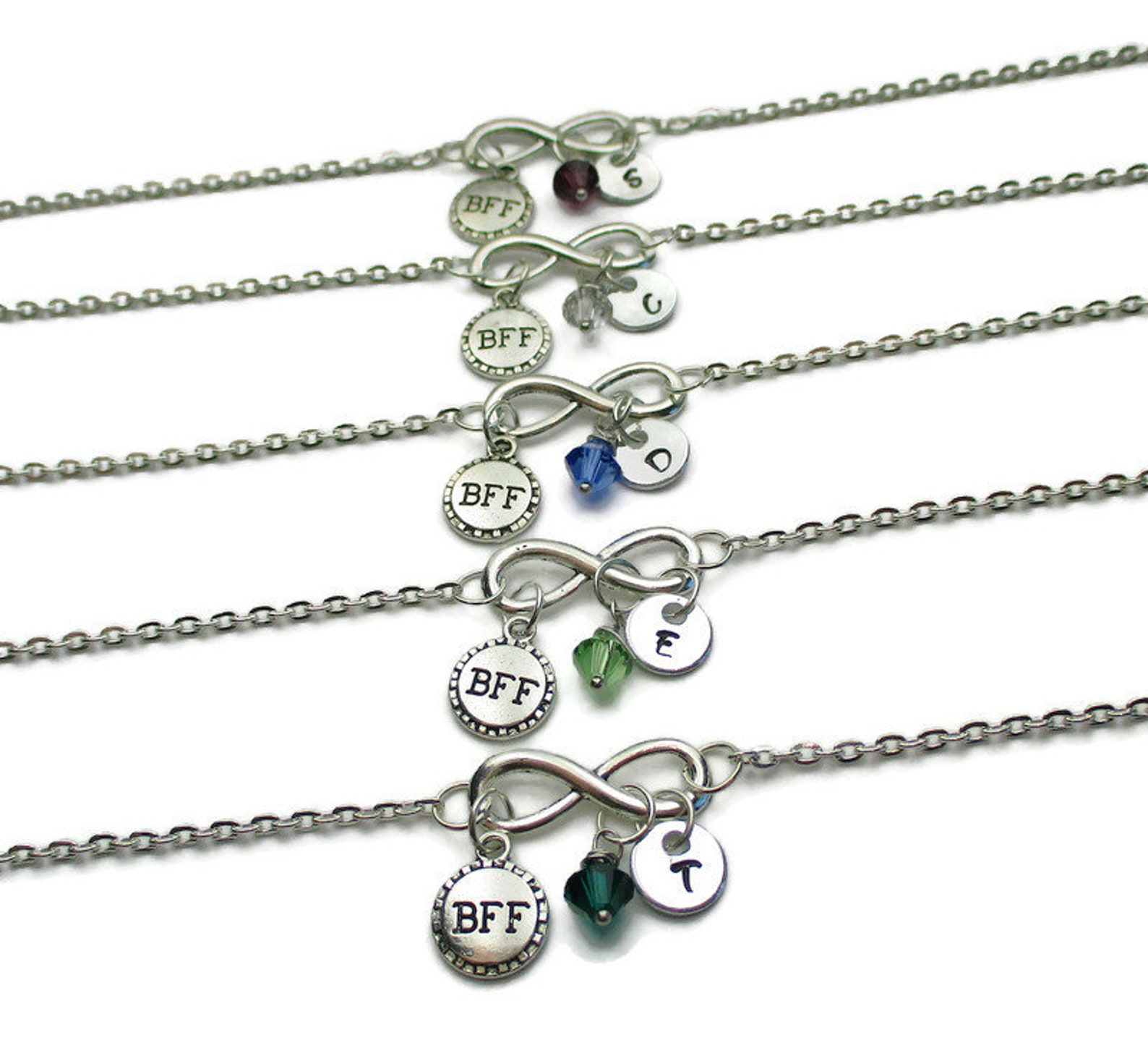 BFF Bracelets for 2345 or 6 Infinity Birthstone Bracelets Etsy