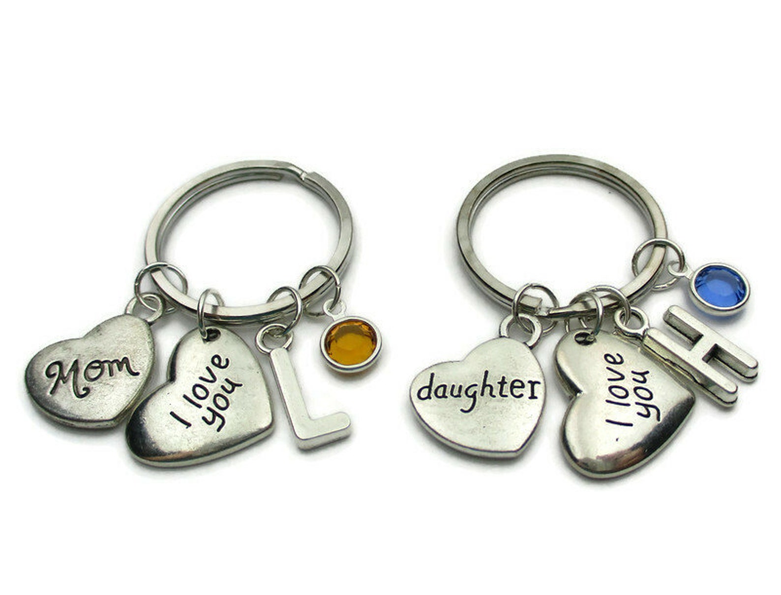 Mom And Daughters Keychains I Love You Keychains Choose Up Etsy