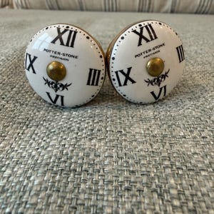 Vintage clock decorative knob/drawer pull, set of 2