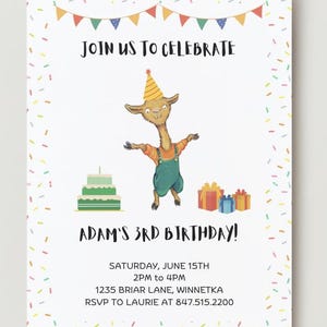 Llama Lllama Birthday Invitation Template Editable