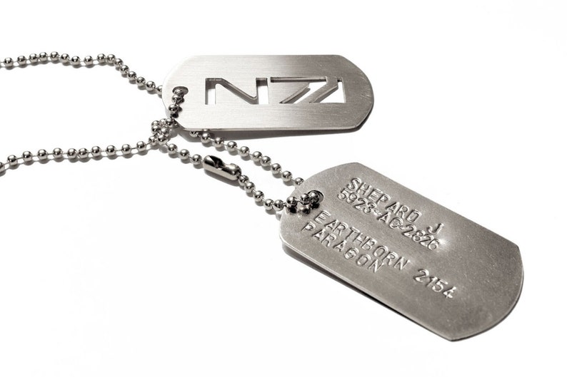 Mass Effect custom N7 tags Commander Shepard elite military BioWare image 1