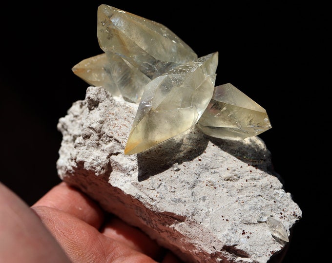 Lustrous Twinned Calcites on Limestone. Gem Pocket Elmwood Etsy