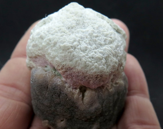 Crystal oddity. 101.8 gram Mushroom Tourmaline with natural Feldspar coating. Palelni mine, Shan State, Burma (Myanmar)