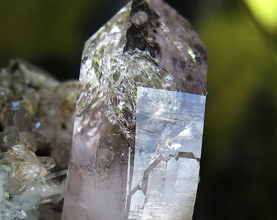 Amethyst Smoky Enhydro Quartz Crystal Cluster on matrix, Brandberg, Goboboseb, Namibia 127.7 grams