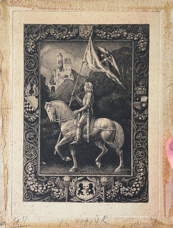 Vintage 1900's etching print. Appears to be German origin. Unsigned