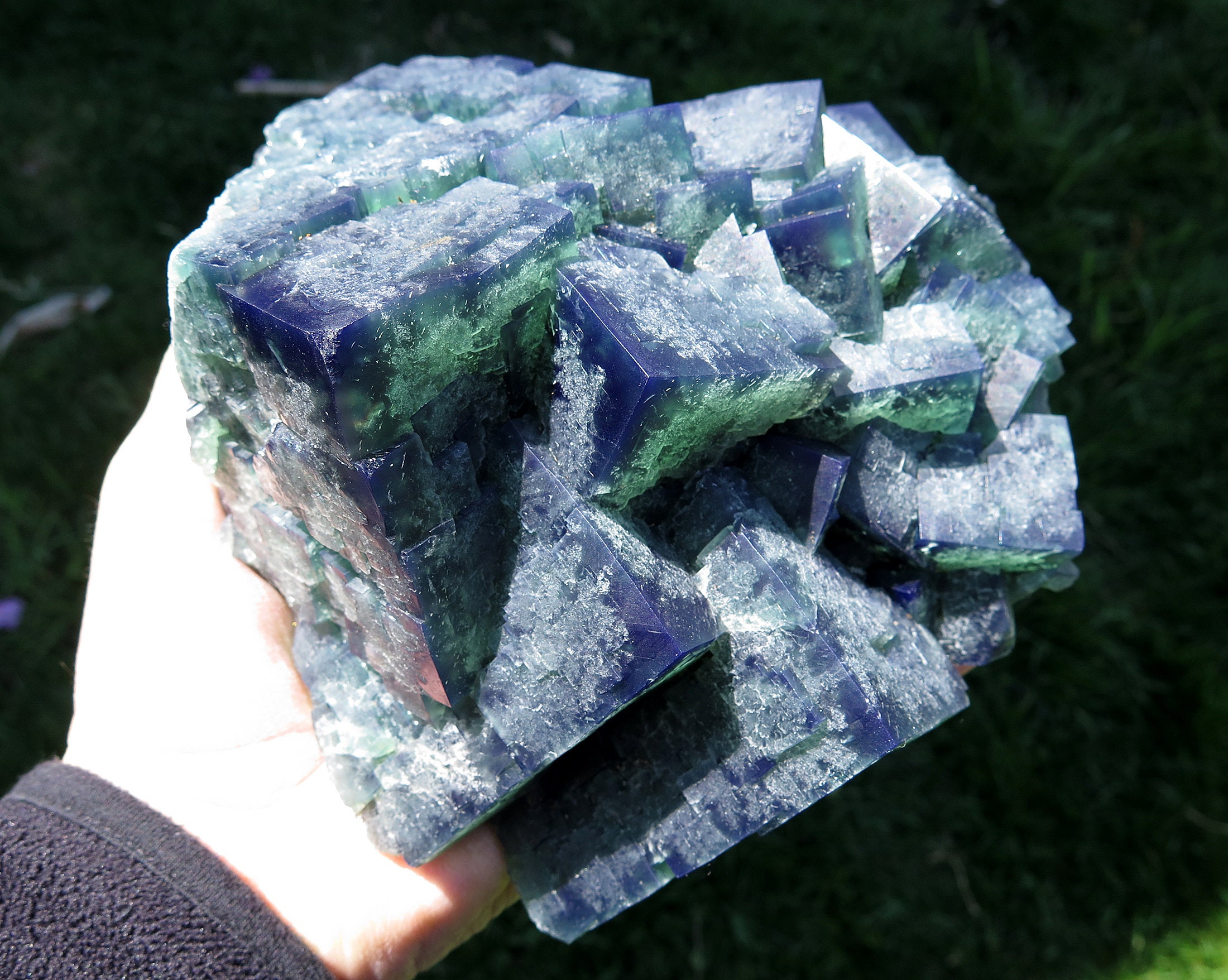 「 Color Change Fluorite 」 限定入荷 天然 カラーチェンジ フローライト ネックレス トリリアント [品質保証] 刻印有 K18 PT Colour Change Fluorite 18.38ct Natural Gemstone Brazil