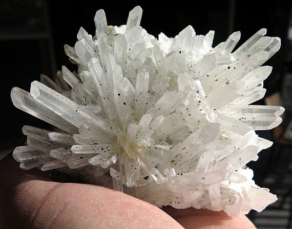 Offering a 494 Gram Quartz Laser Wand Cluster with Galena spots from Bulgaria