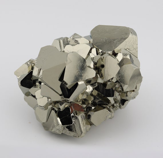 Lustrous Octahedral Crystal Pyrite plate & Quartz. Huanzala mine, Huallanca, Bolognesi Prov., Ancash, Peru. 3.5 in. 1 pound 9.7 oz.