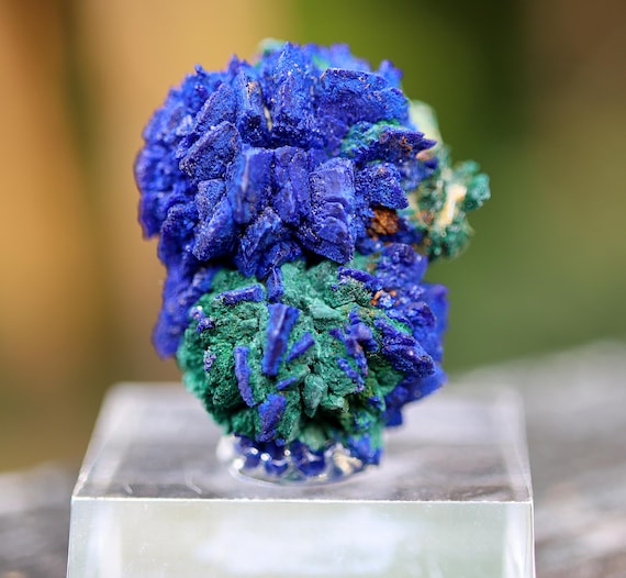 Vintage electric blue Azurite with Malachite. Nevada Load, San Juan Co., Utah, USA