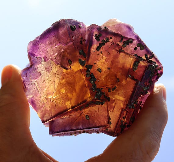 Classic Fluorite & Chalcopyrite. Annabel Lee Mine, Harris Creek Mining Sub-District, Hardin County, Illinois, USA. Ex Roy Smith collection
