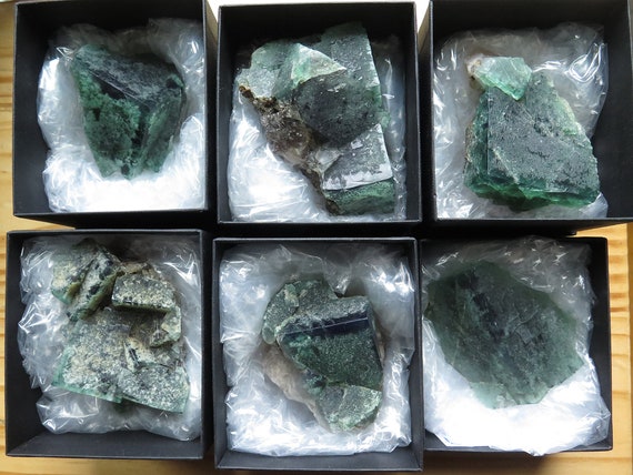 Wholesale lot of 6 Color change Fluorites. Poison Ivy Pocket, Lady Annabella mine, Eastgate, Weardale Co., Durham, England