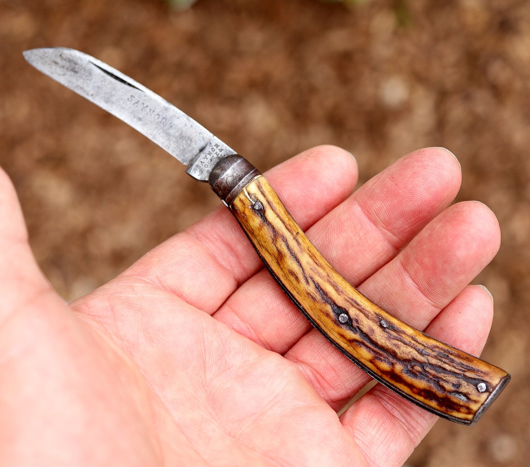 Saynor Pruning Knife From Cooke & Ridal, Sheffield UK. Stag Handles