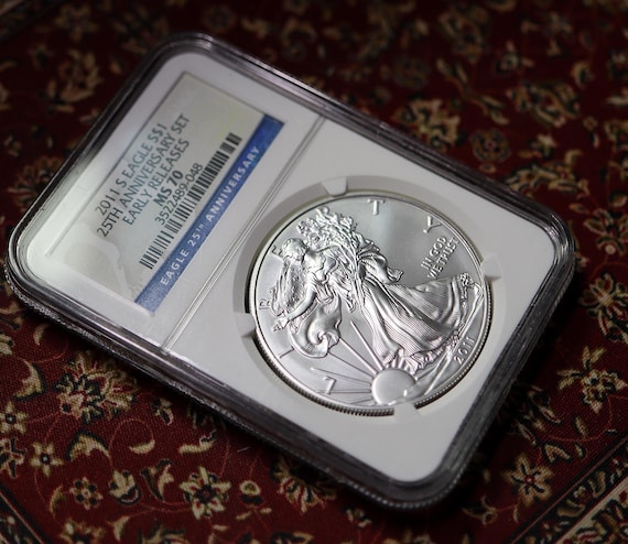 2011 S American Silver Eagle 1 Coin NGC MS 70 25th Anniversary early release