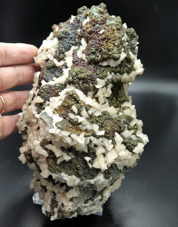 Dolomite with Iridescent Marcasite. Mined from Cane Creek Quarry, Butler Co., Missouri, USA (large-cabinet) 22.0 x 11.0 x 11.0 cm. 7.4 lb.