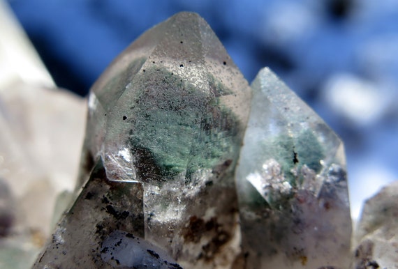 Himalayan Quartz cluster with included Chlorite with great phantoms. 6 inch
