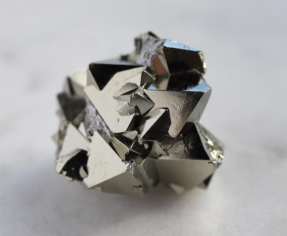 Lustrous Octahedral Pyrite Crystals. Huanzala mine, Ancash, Peru