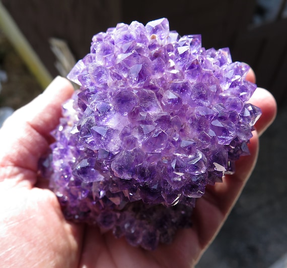 An excellent thick wall Amethyst Cast after hexagonal-rhombohedral Calcite. Artigas, Artigas Department, Uruguay. 3.5 inch tall