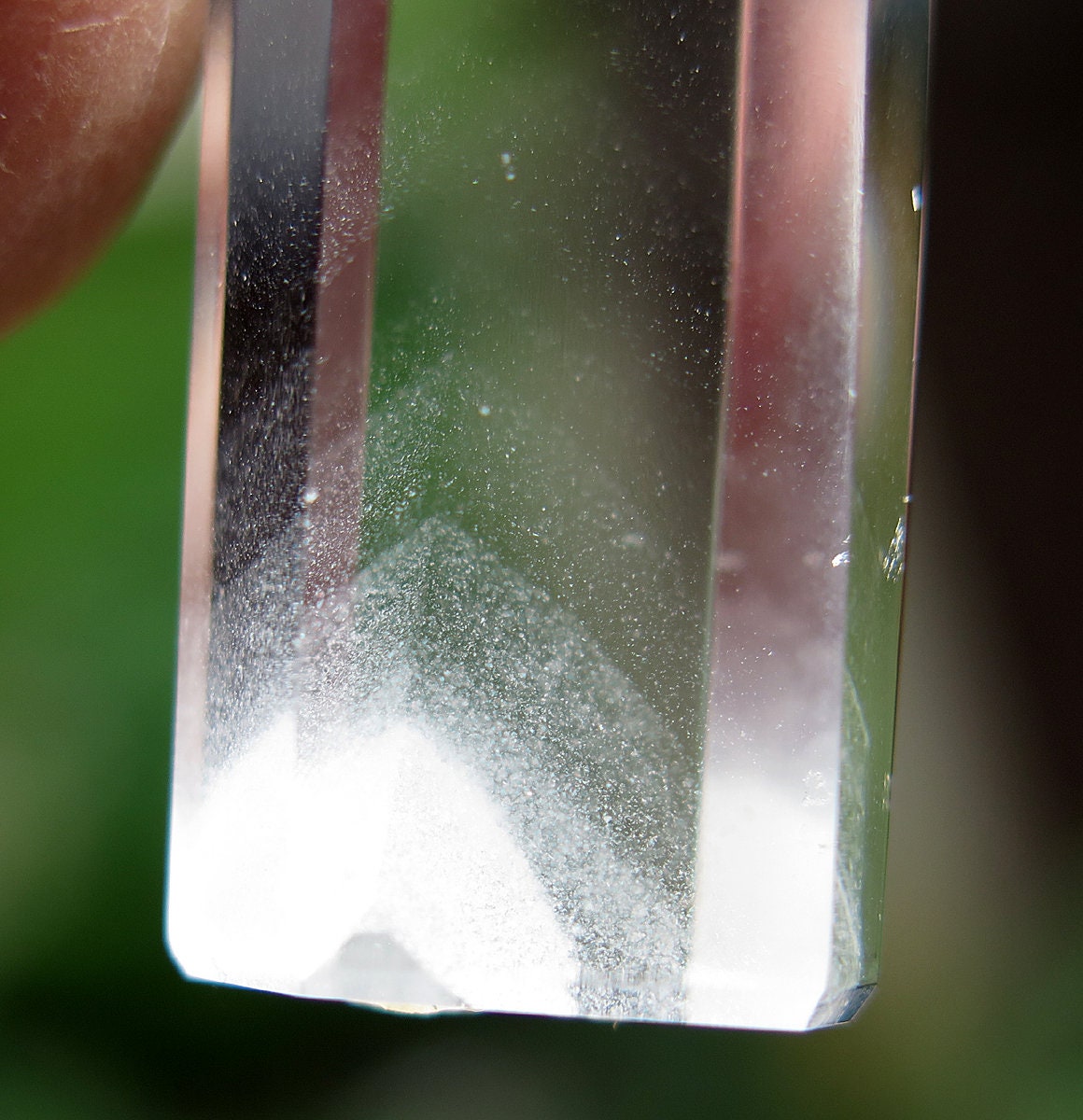 4 Inch Polished Optical Quartz Crystal with twin phantoms. One at base