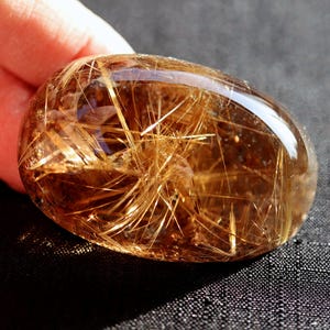 Large Golden Rutile included quartz polished dome. Novo Horizonte Bahia, Brazil