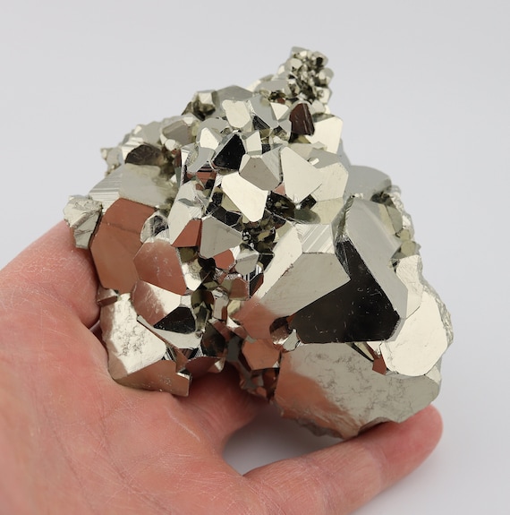 Lustrous Octahedral Crystal Pyrite plate & Quartz. Huanzala mine, Huallanca, Bolognesi Prov., Ancash, Peru. 3.5 in. 1 pound 9.3 oz.