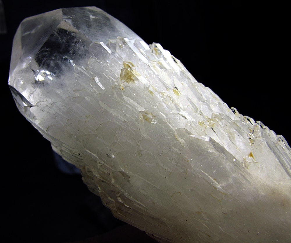 3.76 inch tall Candle quartz crystal. Crystals dripping all around